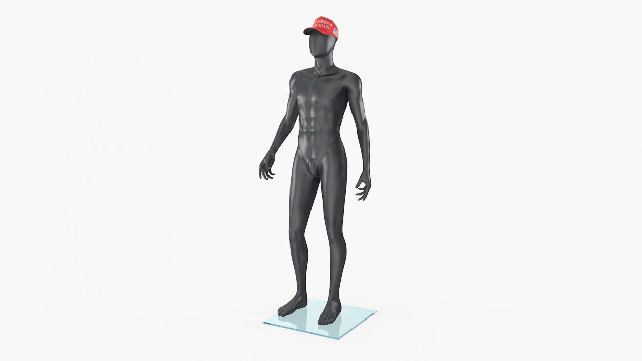 3D Male Mannequin Dark in MAGA Cap