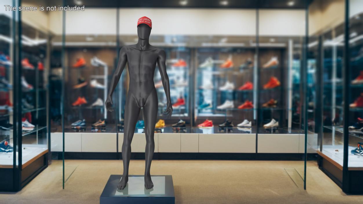 3D Male Mannequin Dark in MAGA Cap