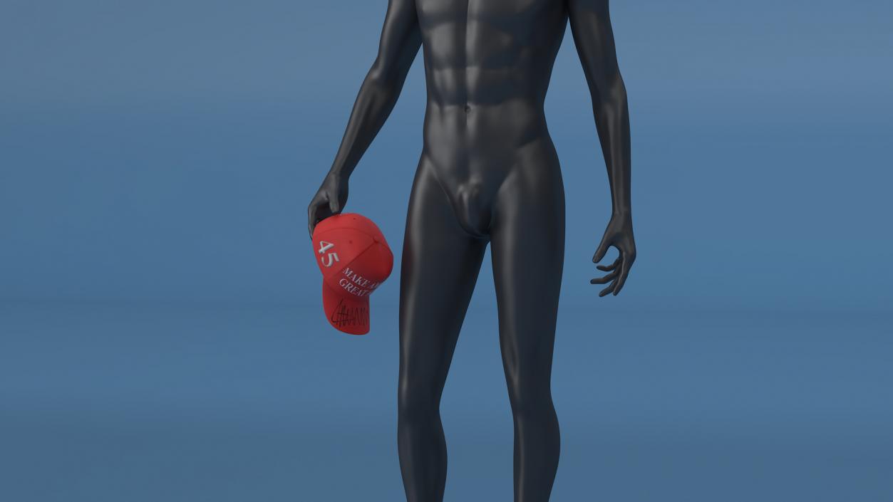 3D Male Mannequin Dark in MAGA Cap