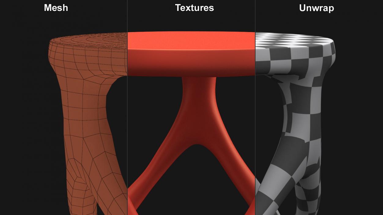 3D Modern Red Table