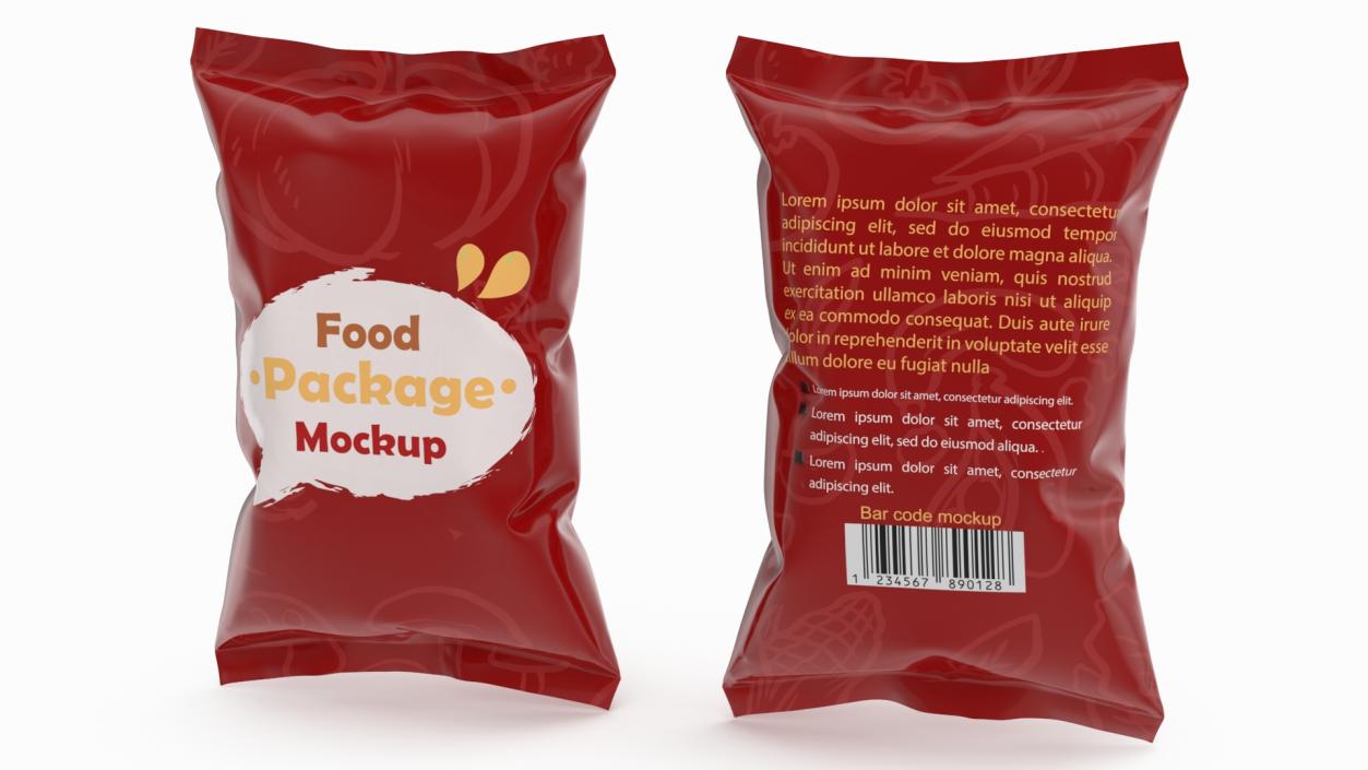 3D Mockup Food Packages Collection