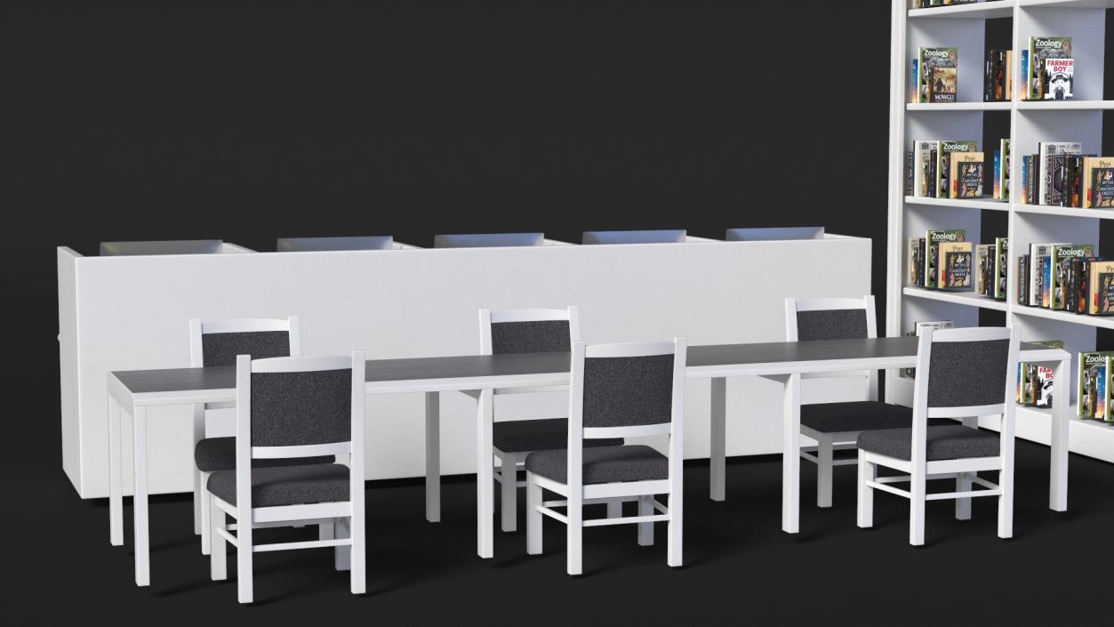 3D Library Furniture Set