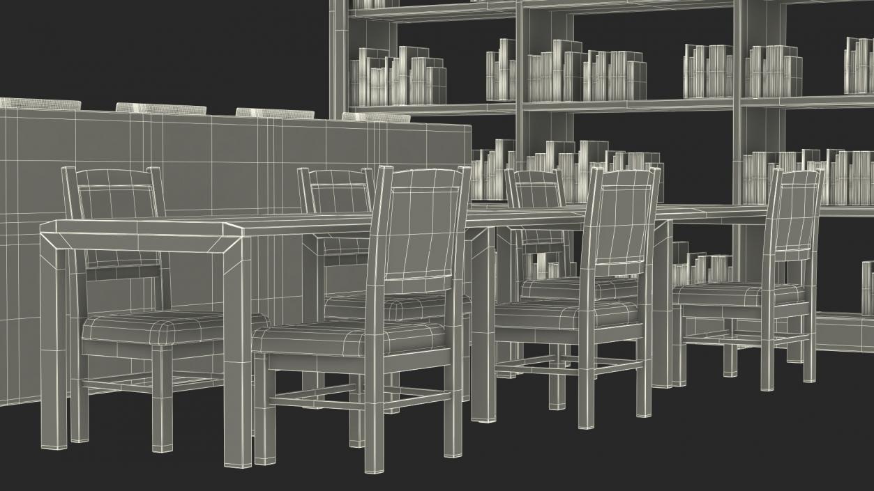 3D Library Furniture Set