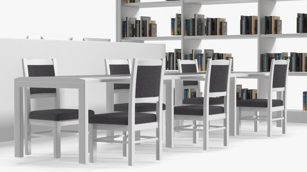 3D Library Furniture Set