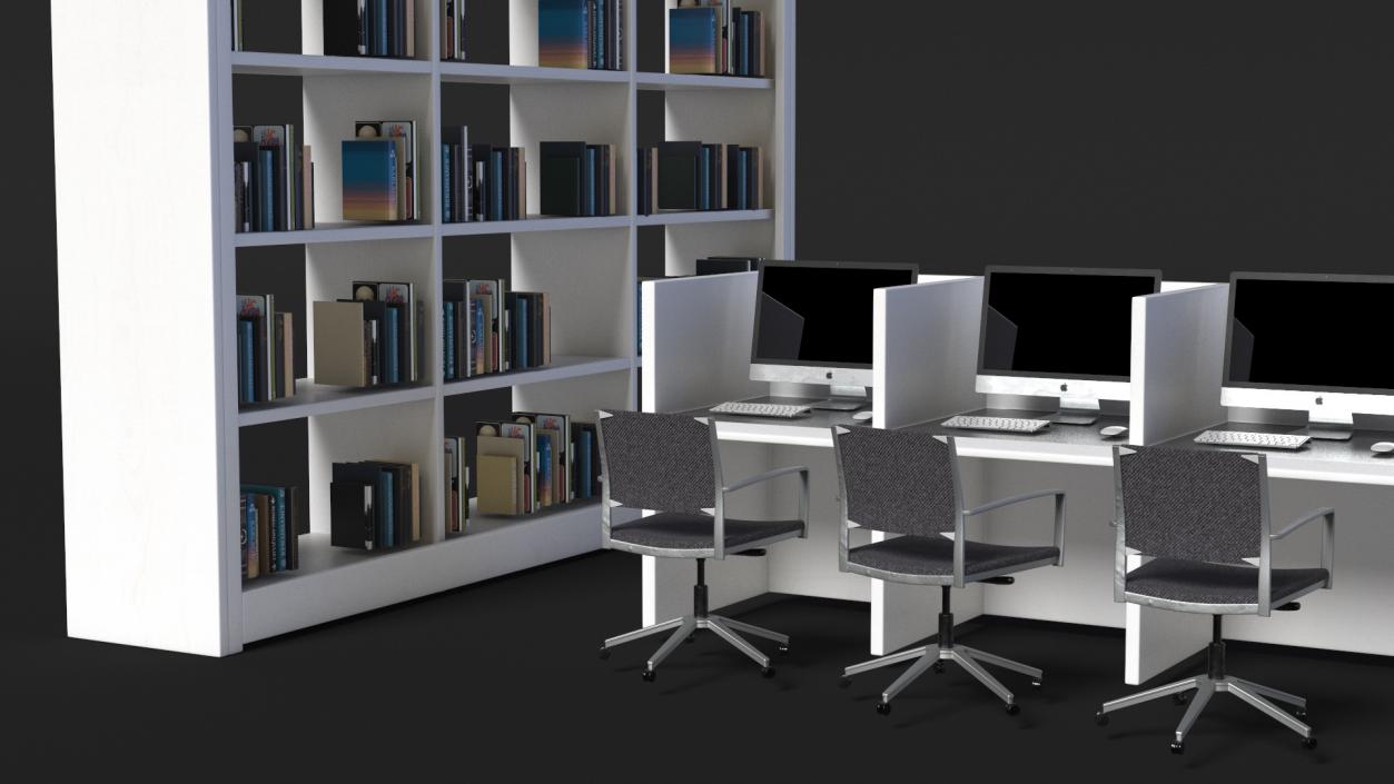 3D Library Furniture Set