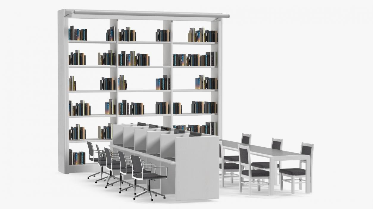 3D Library Furniture Set