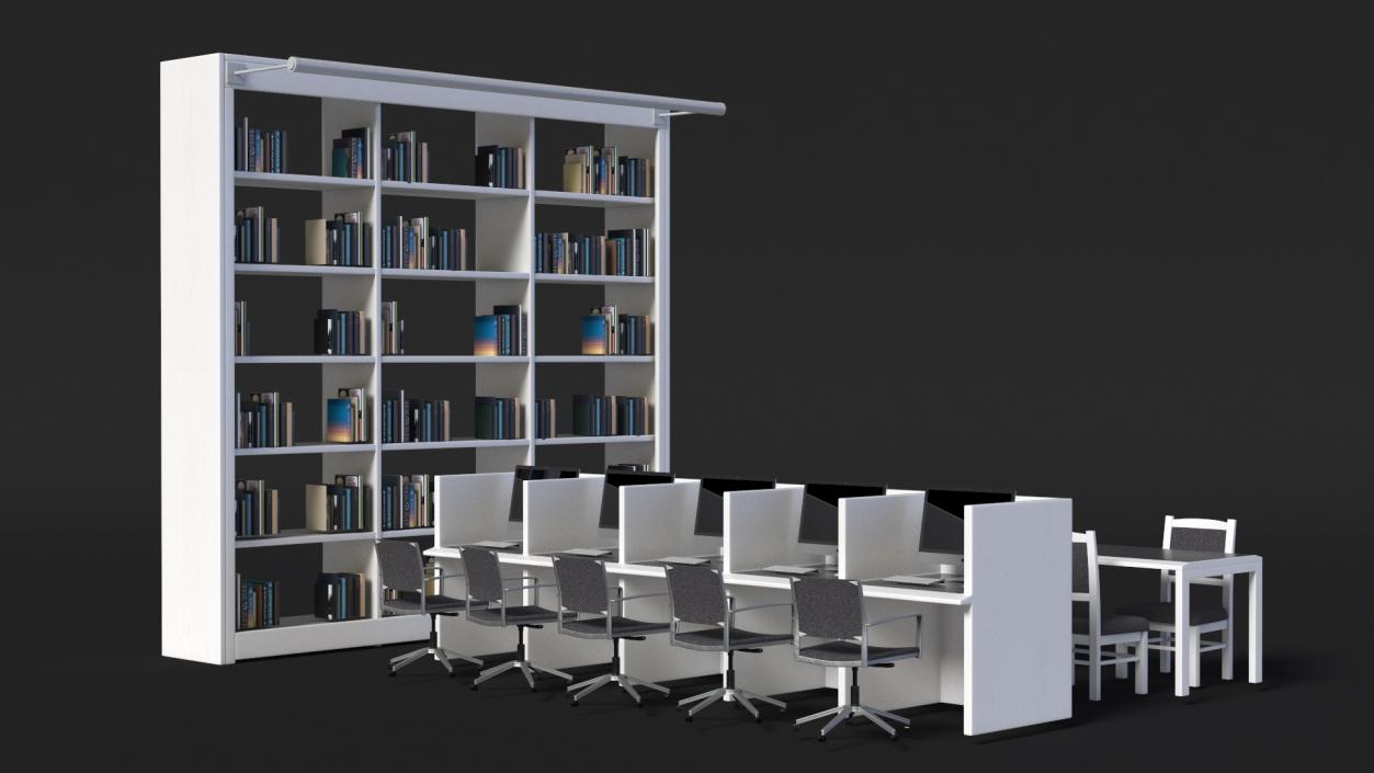 3D Library Furniture Set