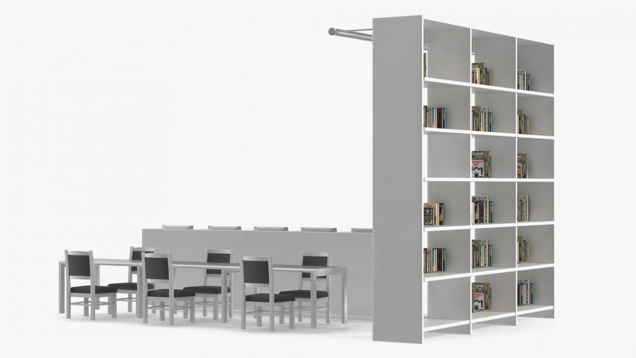 3D Library Furniture Set