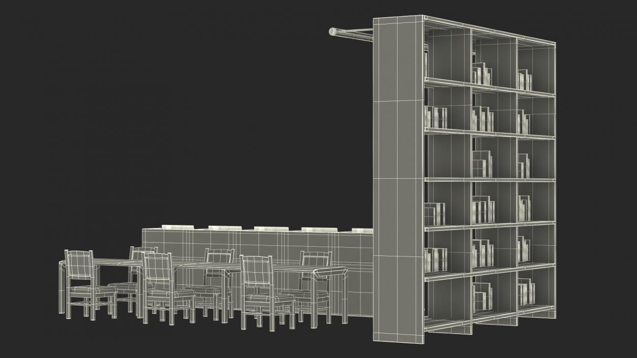 3D Library Furniture Set