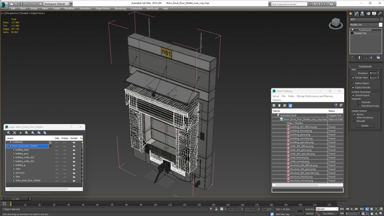 Worn Dock Door Shelter 3D