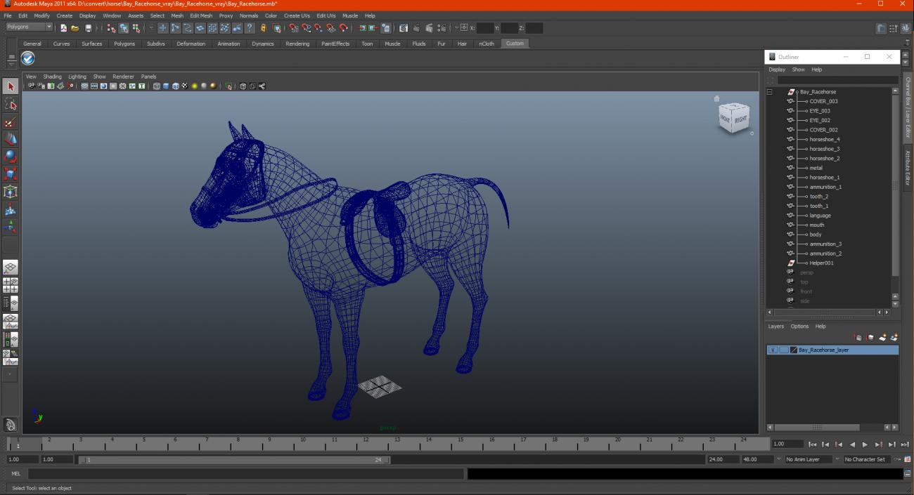 3D Bay Racehorse model