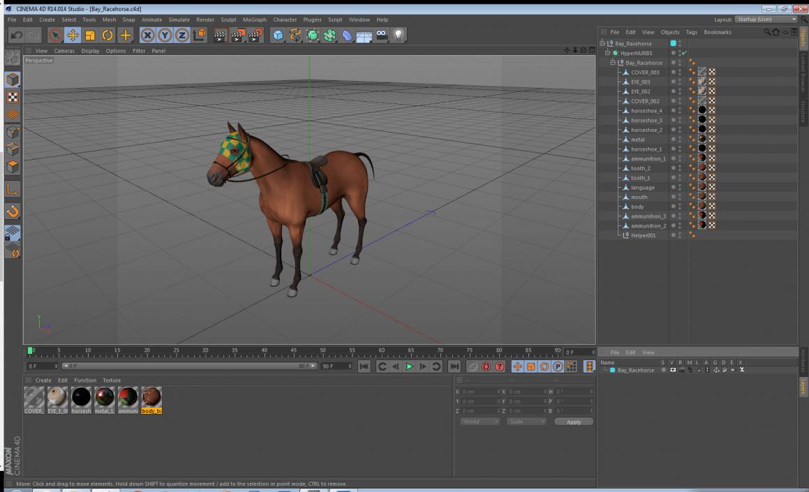 3D Bay Racehorse model