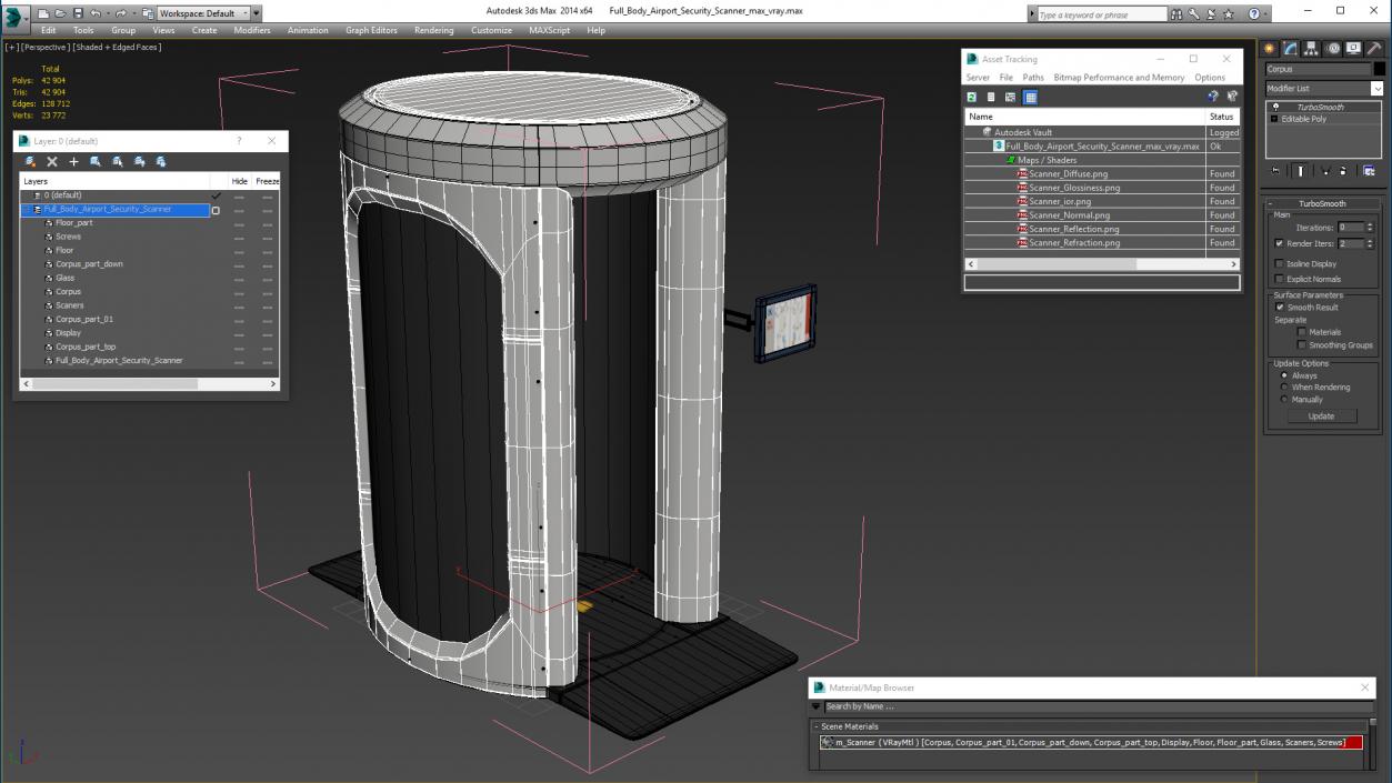 Full Body Airport Security Scanner 3D model