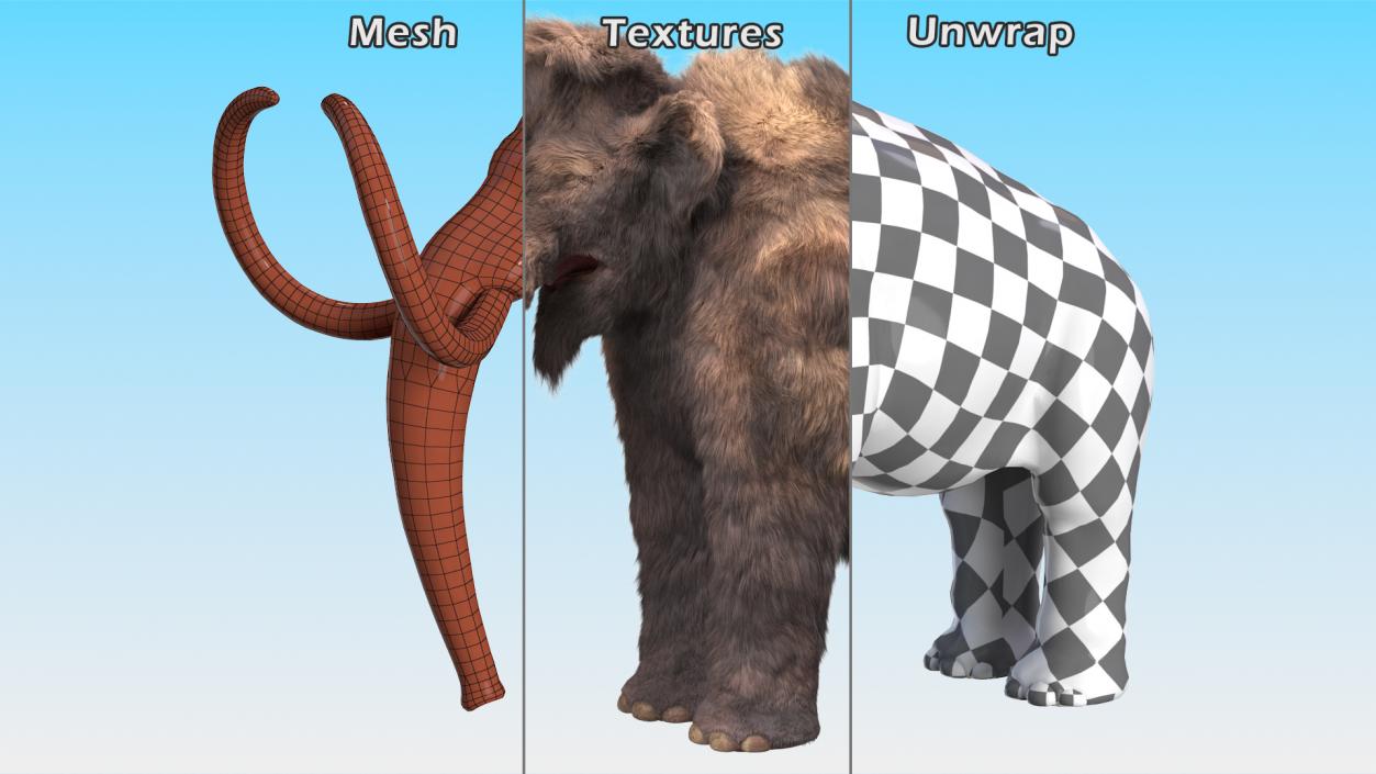 Mammoth Adult Fur 3D