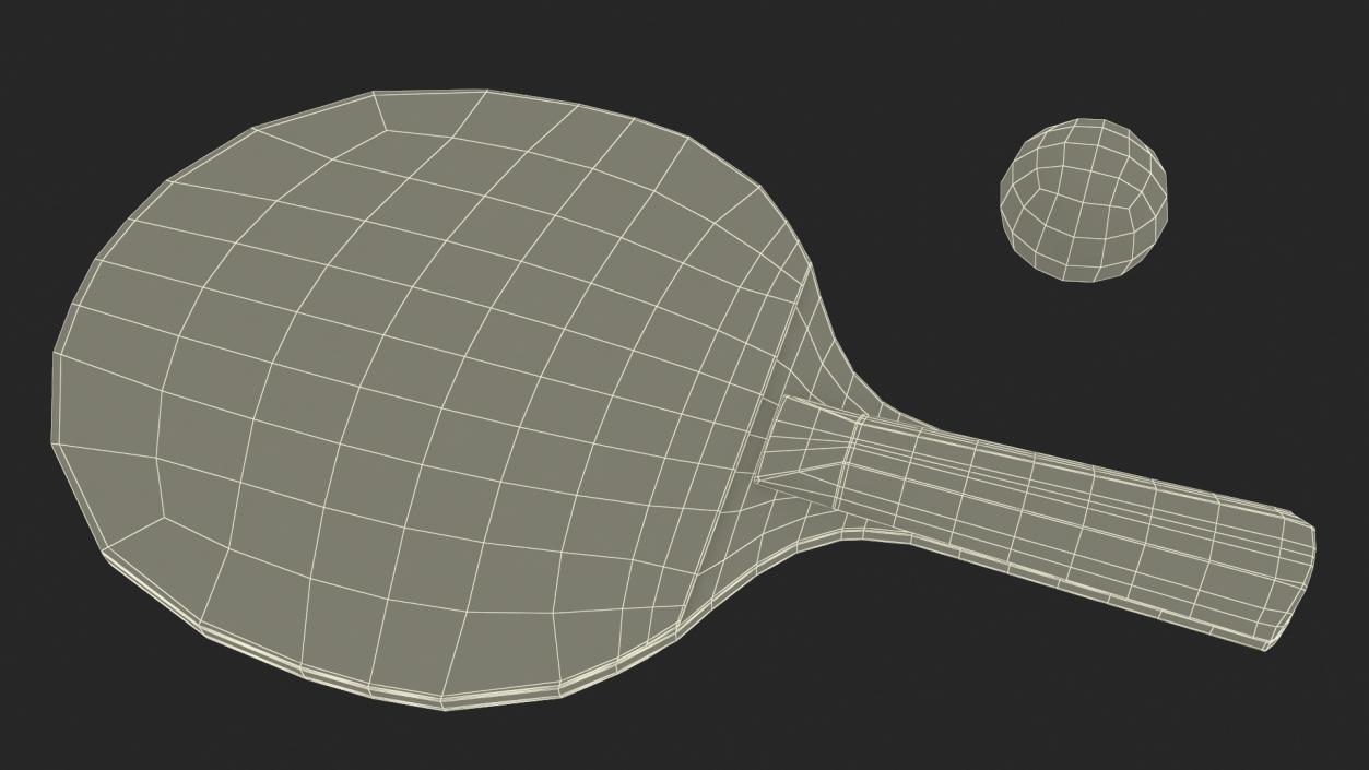 3D model Ping Pong Paddle and Ball