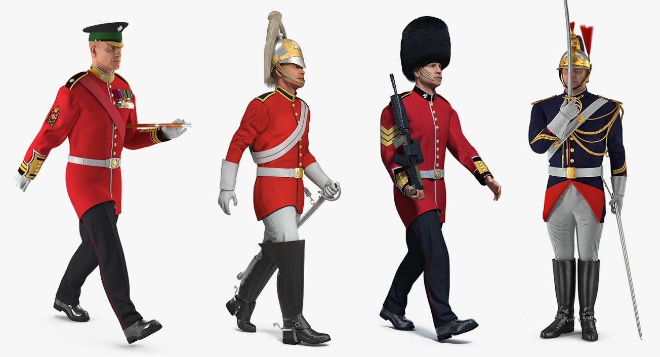 Rigged Guard Soldiers Collection 3D