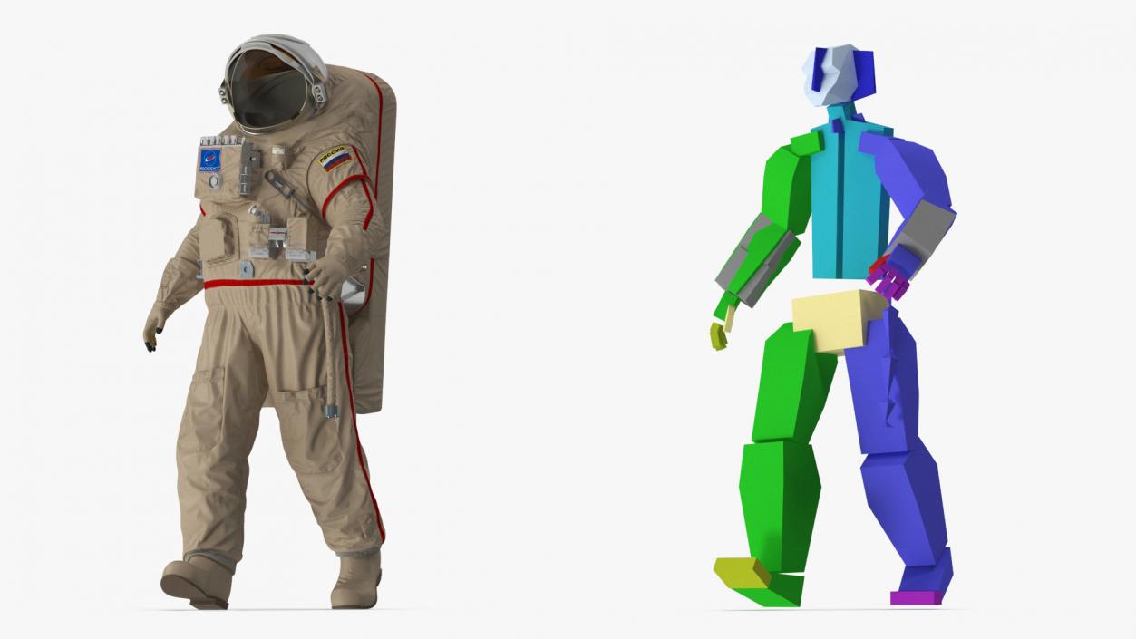 3D Russian Astronaut Spacesuit Orlan MK Rigged model