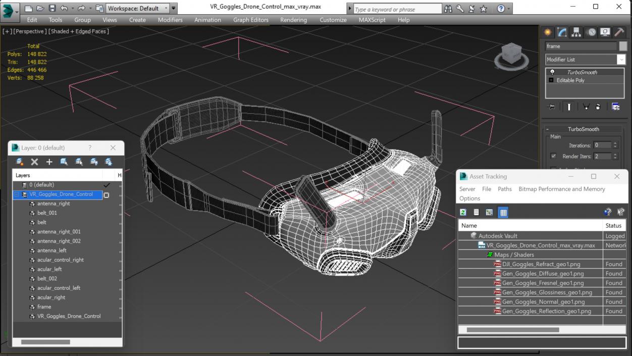 VR Goggles Drone Control 3D model