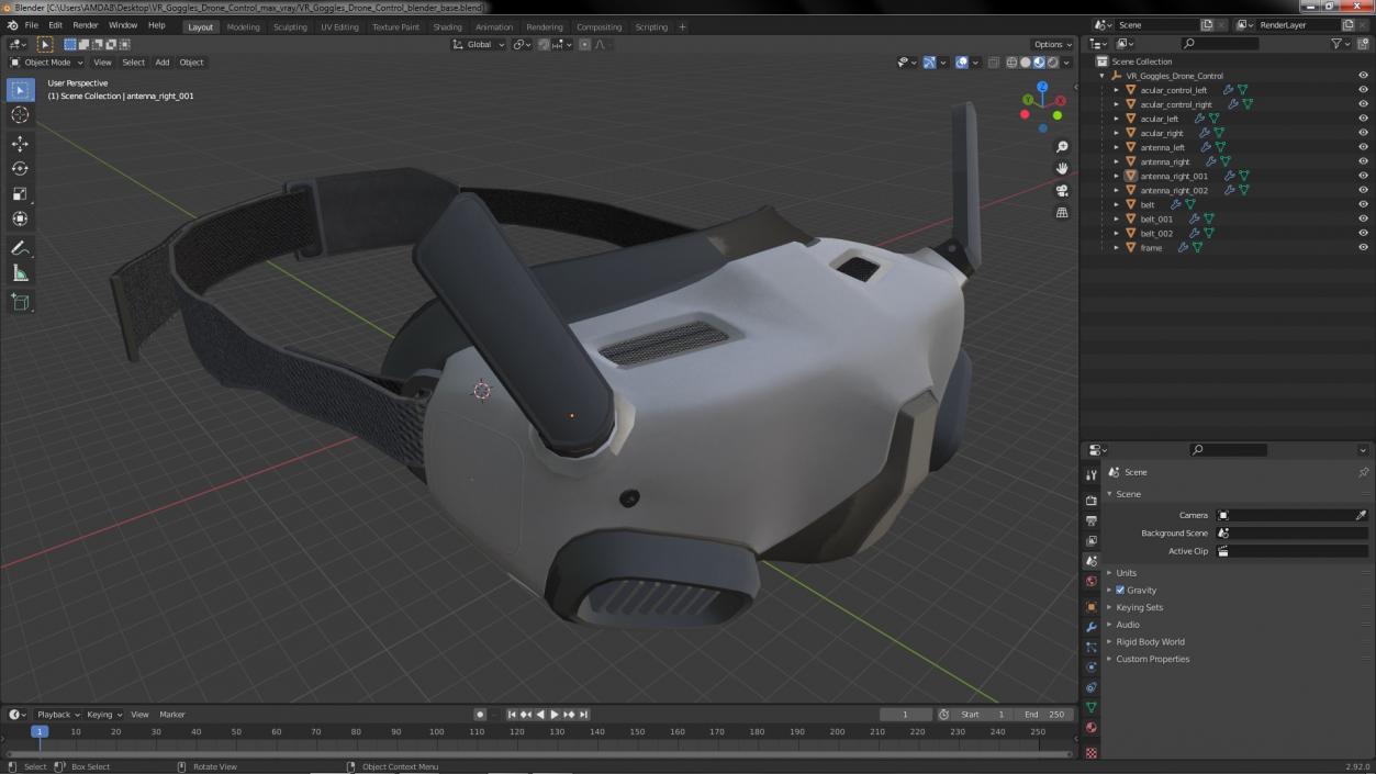 VR Goggles Drone Control 3D model