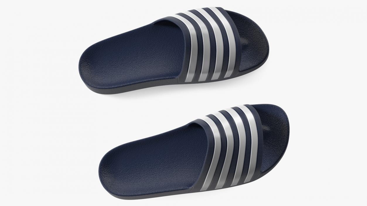 3D Dark Blue Rubber Flip-Flops Slippers