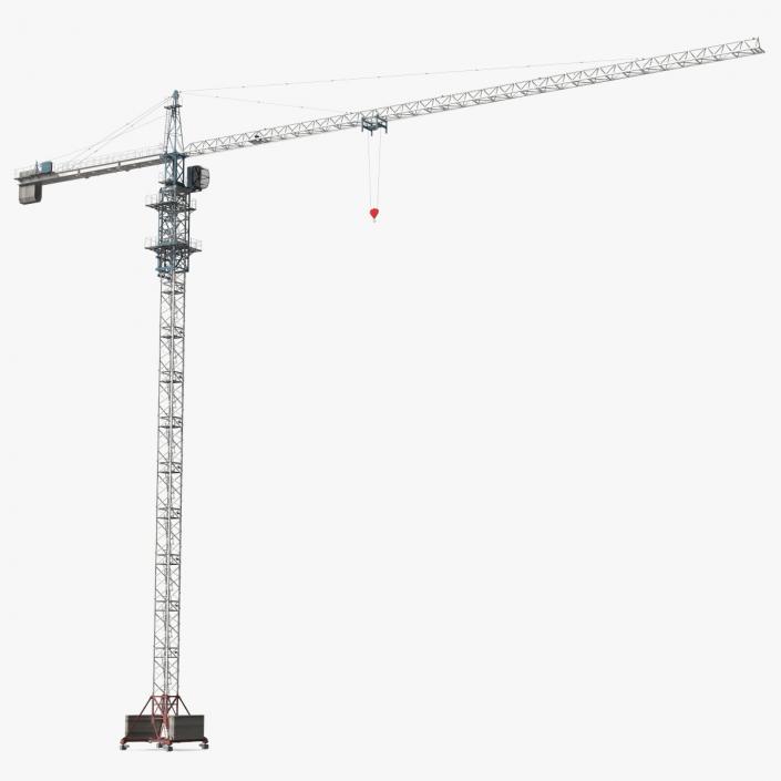 3D Construction Tower Crane Rigged