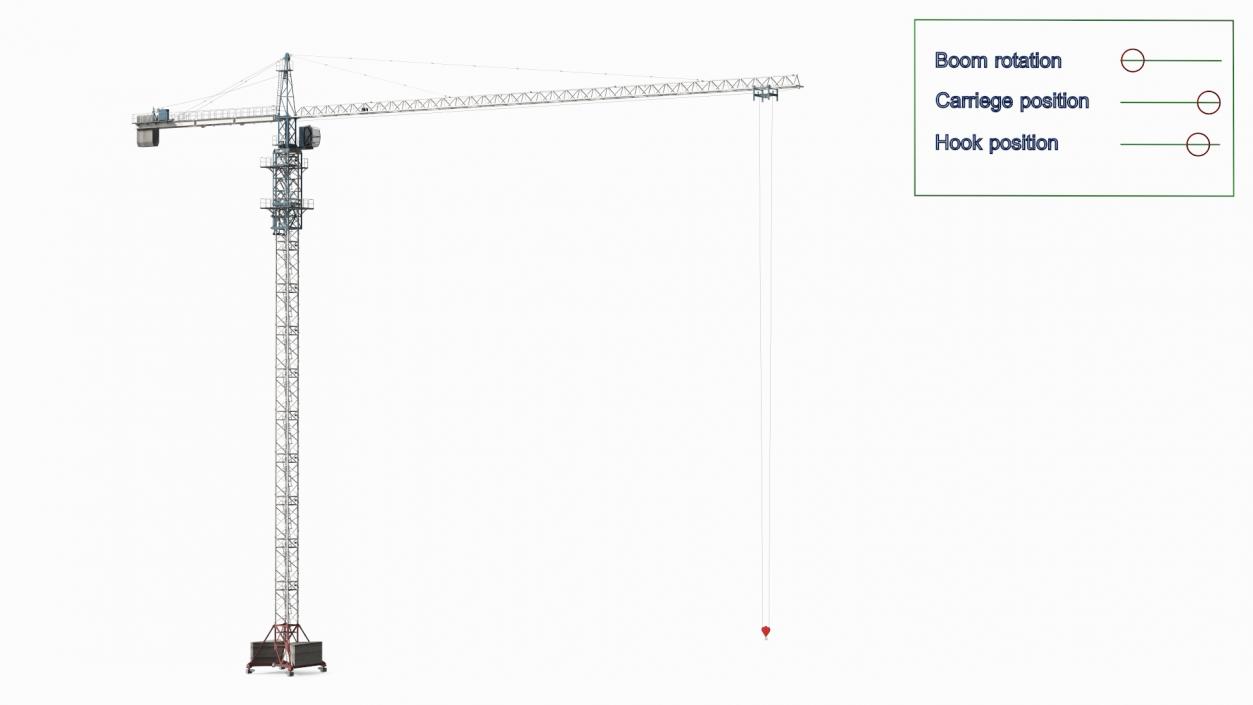 3D Construction Tower Crane Rigged