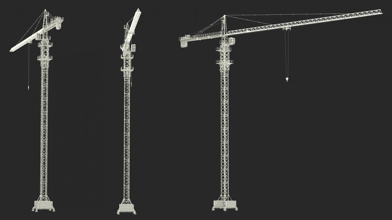 3D Construction Tower Crane Rigged