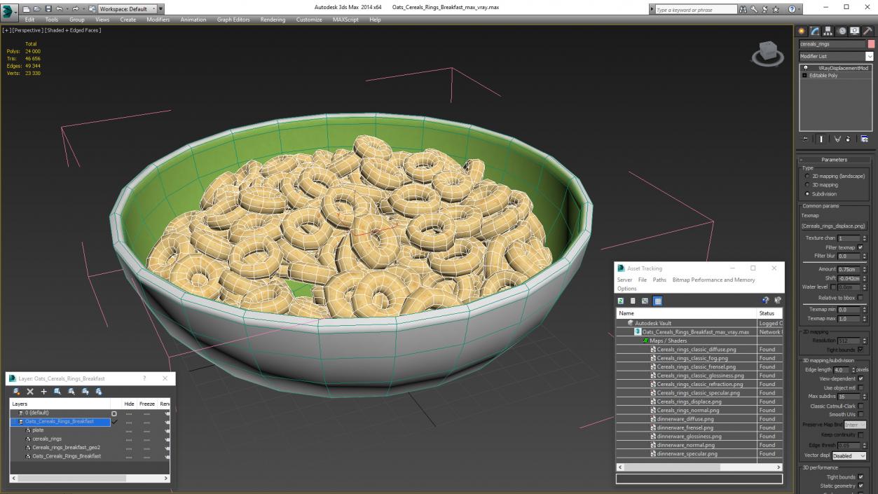 3D Oats Cereals Rings Breakfast model