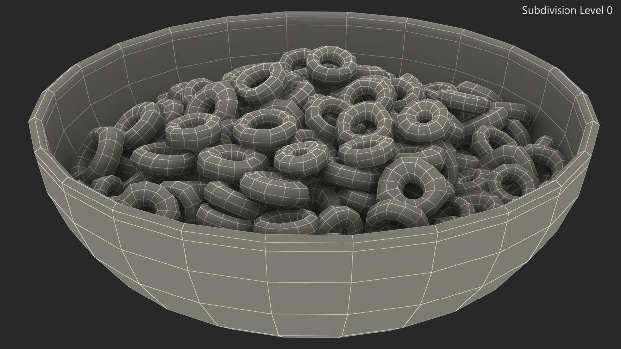 3D Oats Cereals Rings Breakfast model