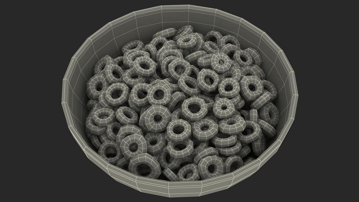 3D Oats Cereals Rings Breakfast model