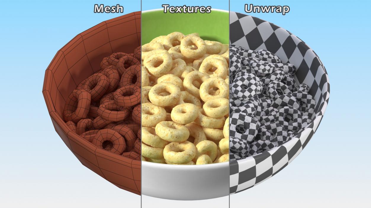 3D Oats Cereals Rings Breakfast model