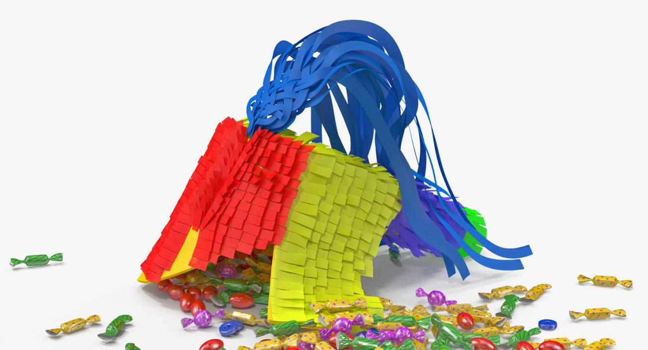 3D Smashed Donkey Pinata