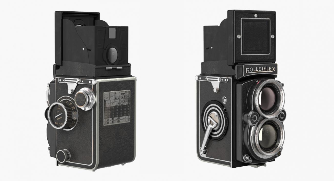 Vintage TLR Rolleiflex Film Camera 3D model