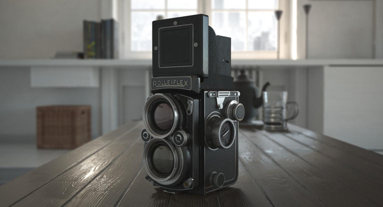 Vintage TLR Rolleiflex Film Camera 3D model