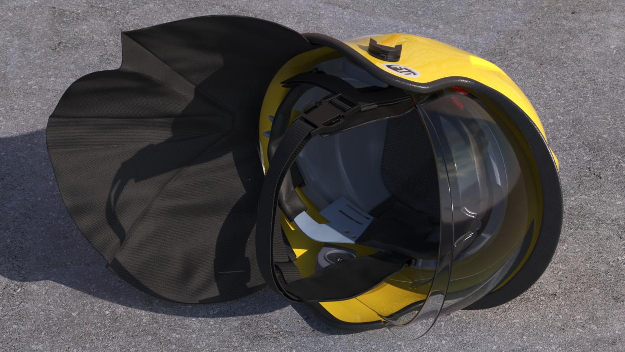 3D Yellow Fire Helmet F10 MKV