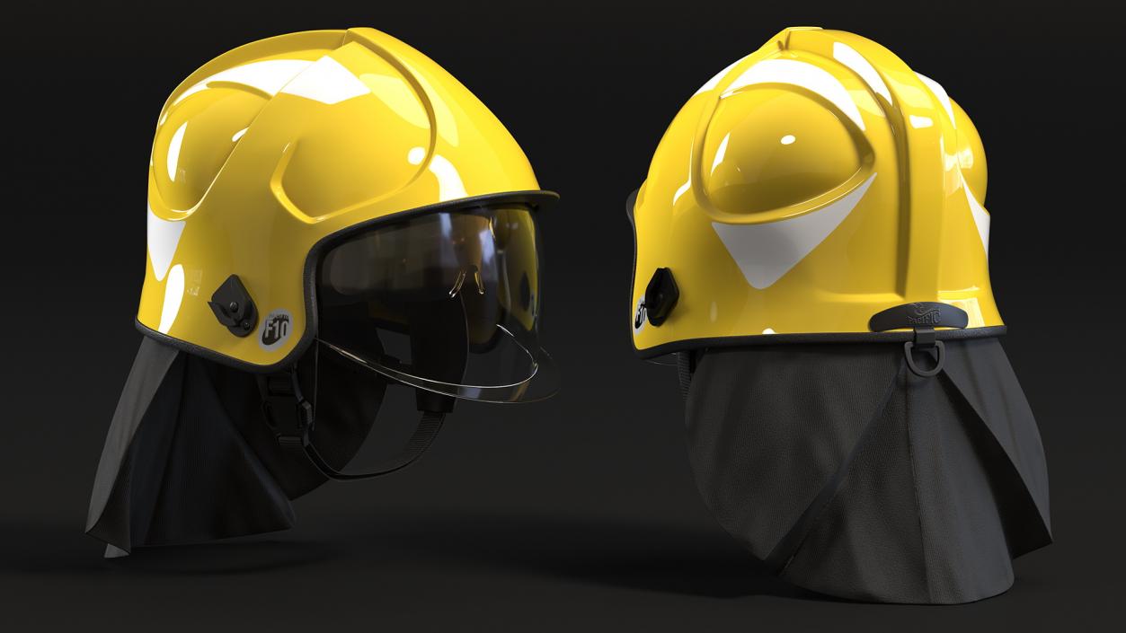 3D Yellow Fire Helmet F10 MKV