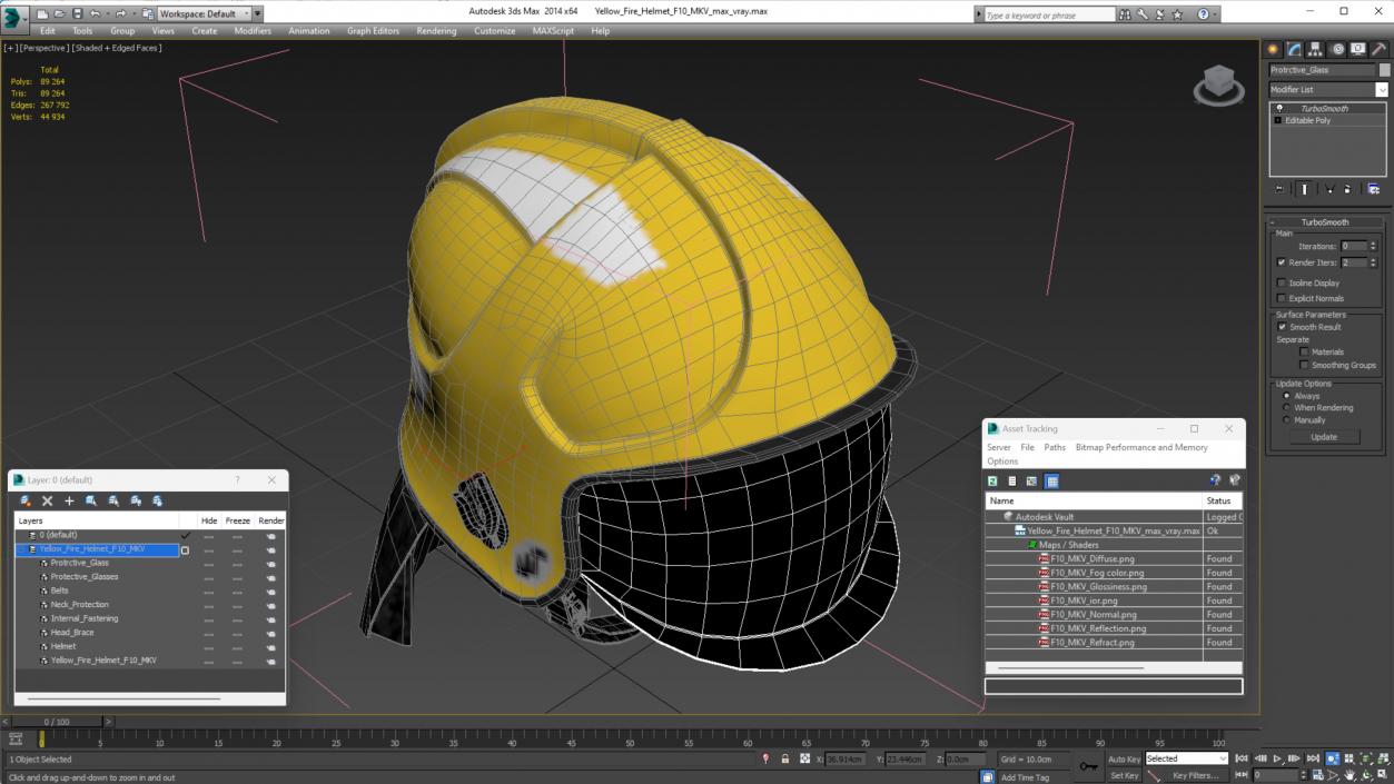 3D Yellow Fire Helmet F10 MKV