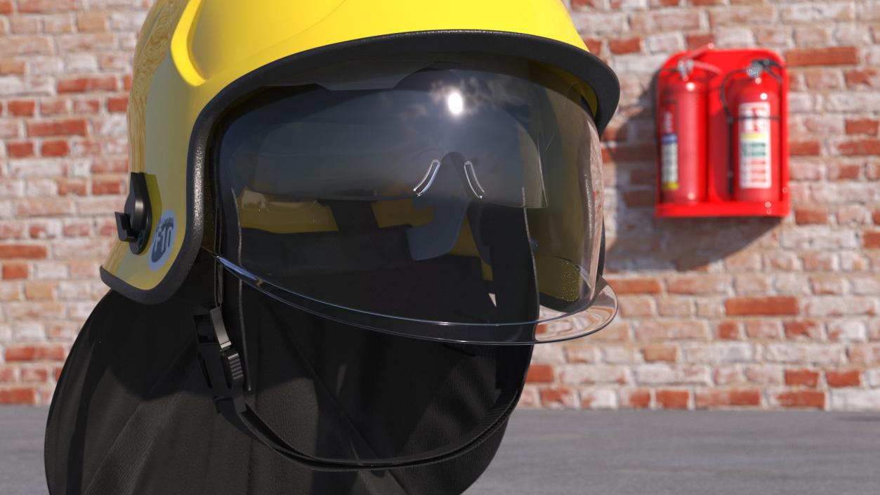 3D Yellow Fire Helmet F10 MKV