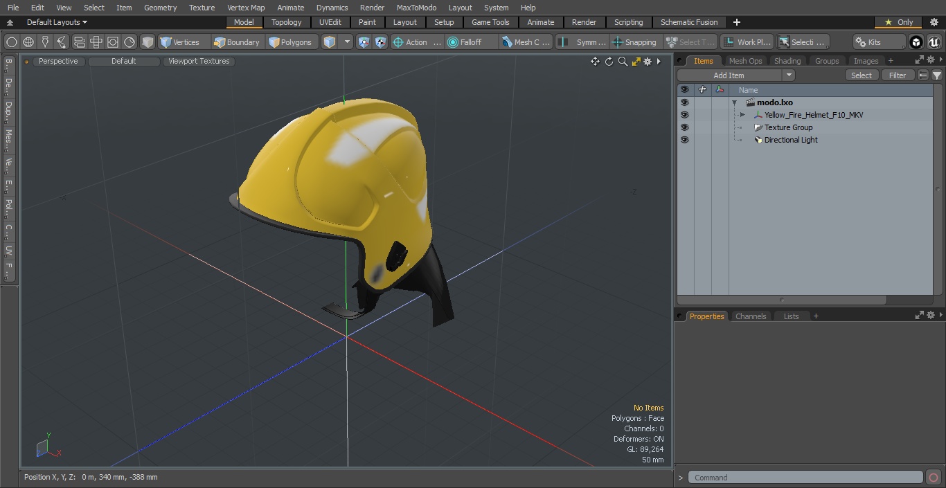 3D Yellow Fire Helmet F10 MKV