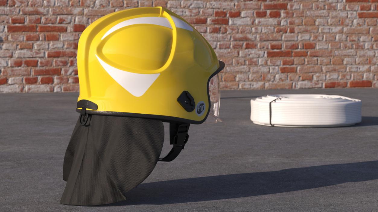 3D Yellow Fire Helmet F10 MKV