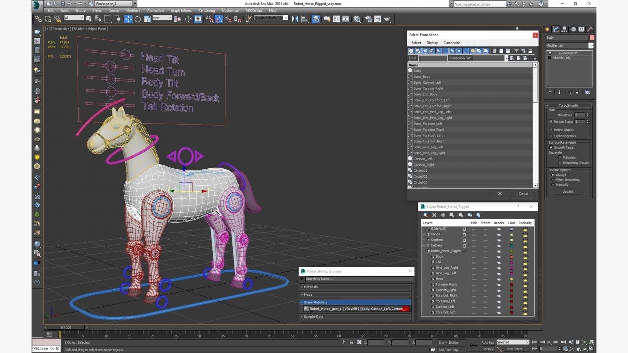 3D Robot Horse Rigged model