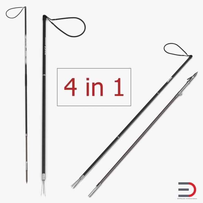 3D Underwater Pole Spears Collection model