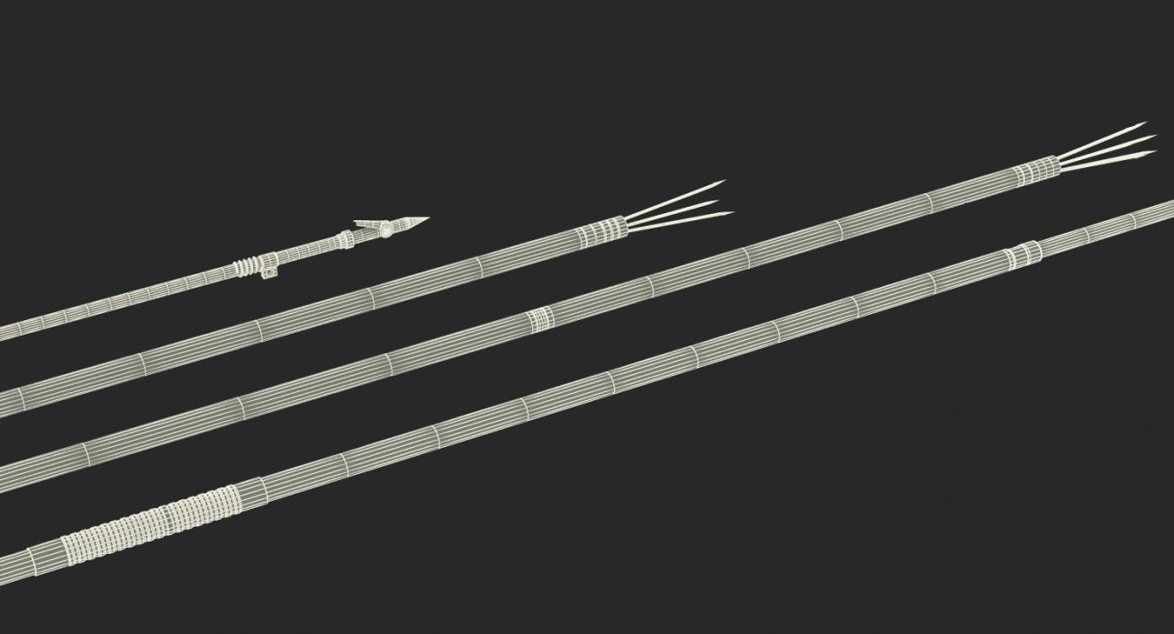 3D Underwater Pole Spears Collection model