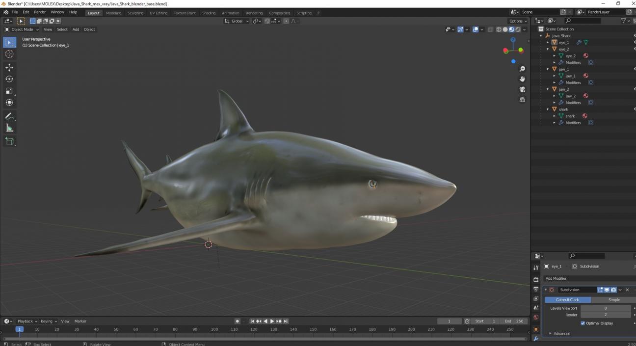 3D model Java Shark