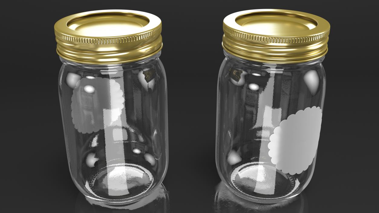 Empty Glass Jar with Cap 3D model