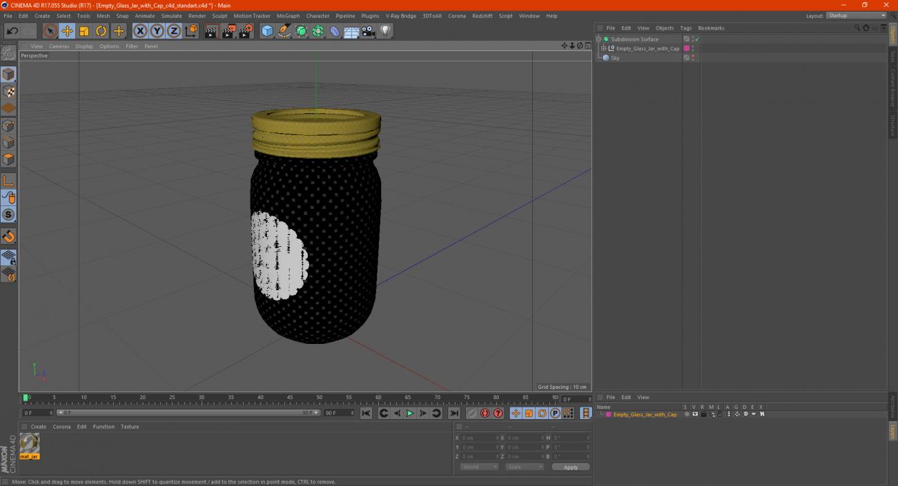 Empty Glass Jar with Cap 3D model