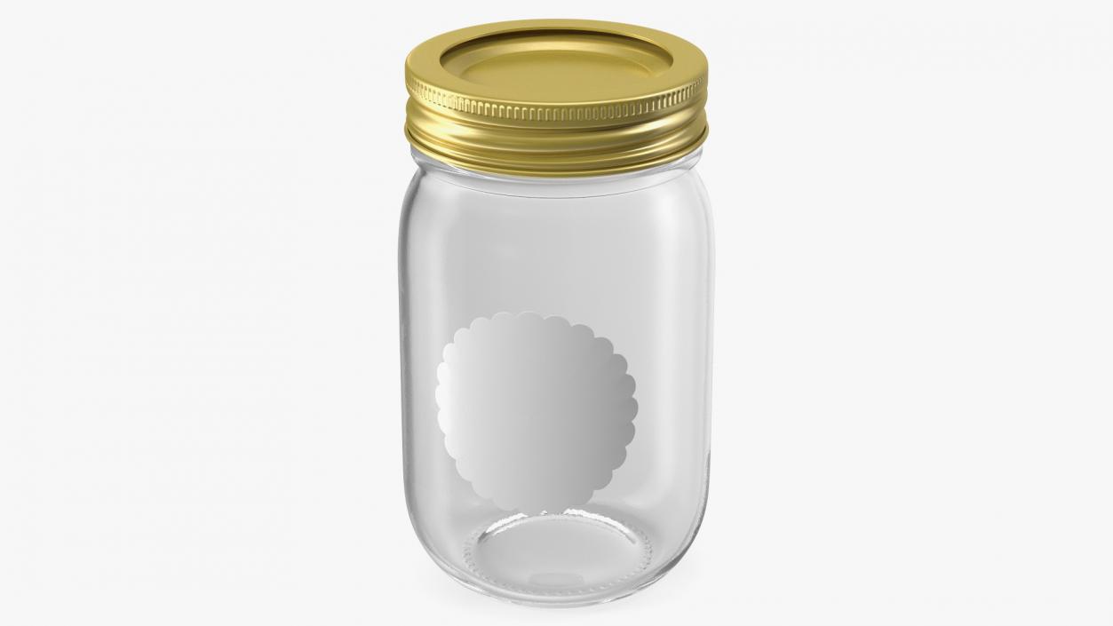 Empty Glass Jar with Cap 3D model