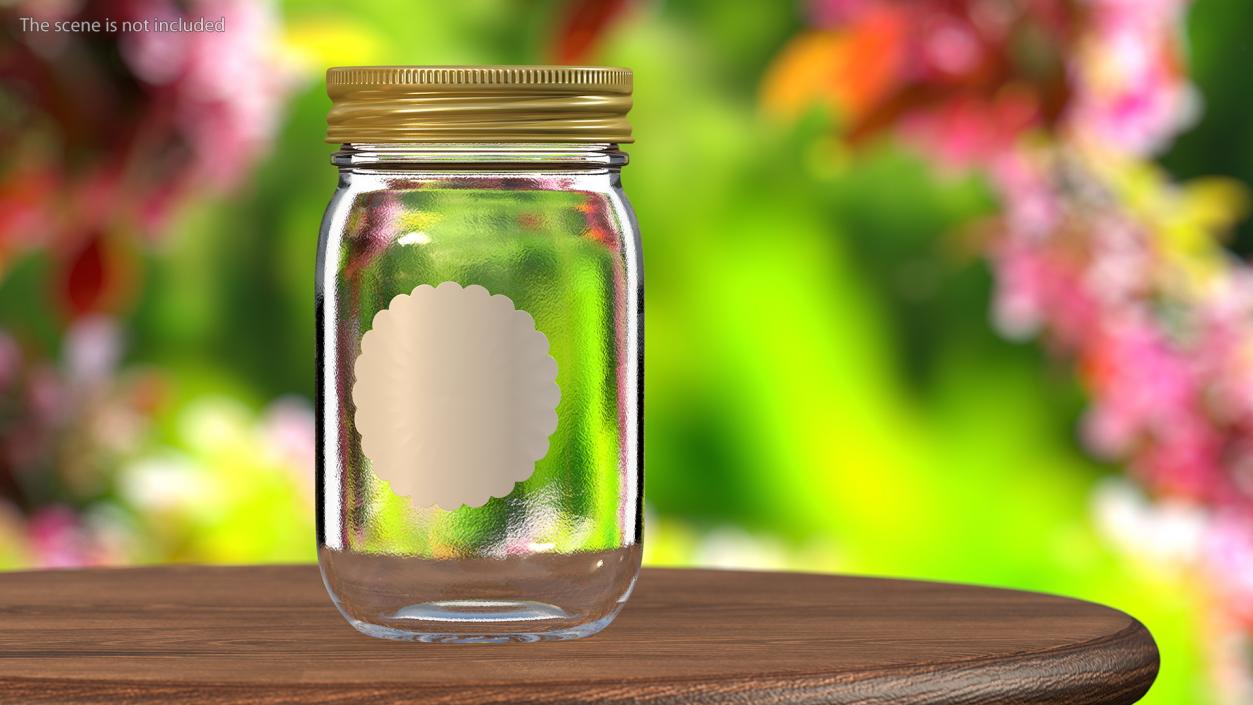 Empty Glass Jar with Cap 3D model