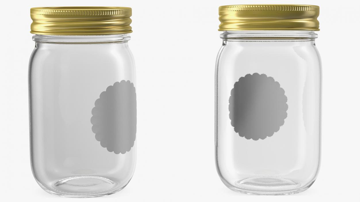 Empty Glass Jar with Cap 3D model