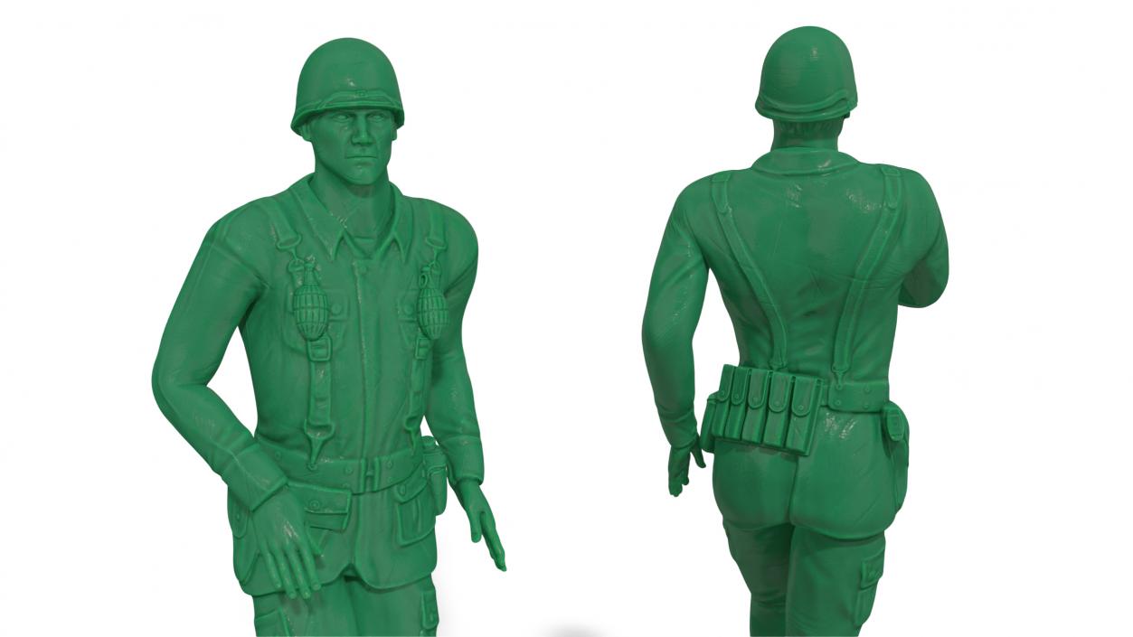 3D Green Toy Soldier Rigged for Cinema 4D model